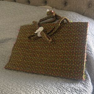 Multicolor Woven Tote Bag - Stylish Everyday Carry